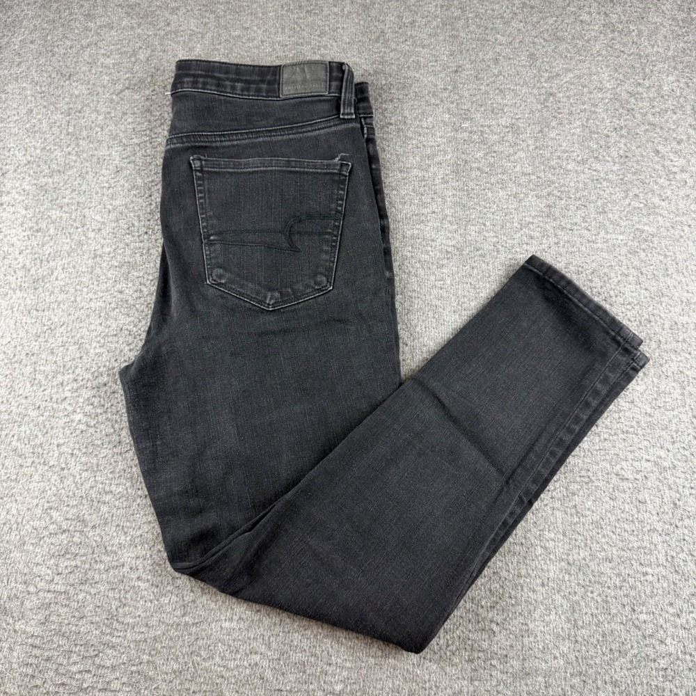 American Eagle The Dream Jean Women's 10 Short Black High Waisted Skinny Denim